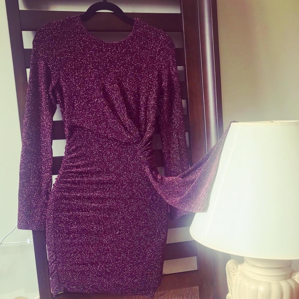 Beautiful shiny backless purple dress!